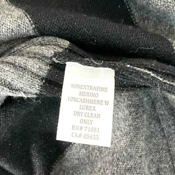 SWTR Women's XS Sweater Gray Striped Merino Cashmere Crew Neck Pullover Soft - Picture 7 of 9